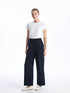LC Waikiki Elastic Waist Regular Bell-Bottoms Women's Trousers